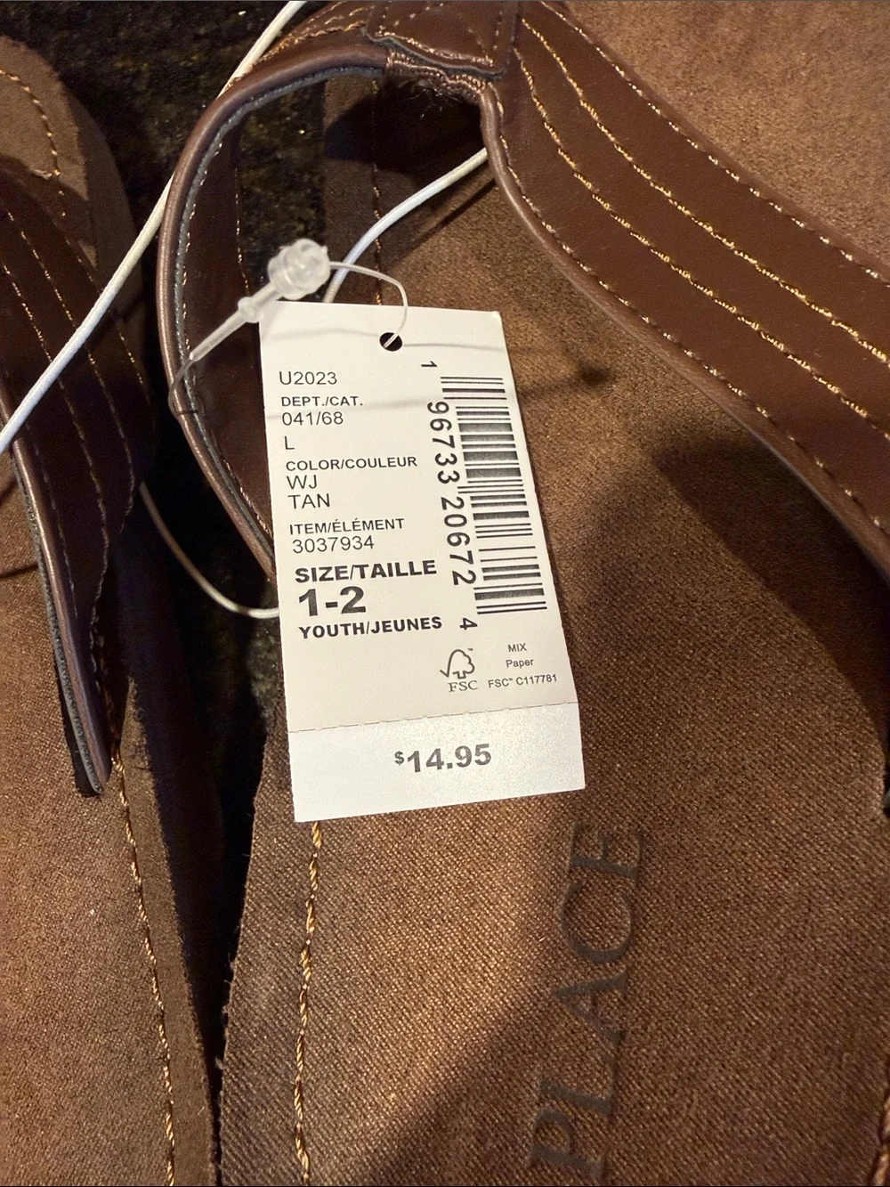 The Children's Place Brown Flip Flop Sandals
